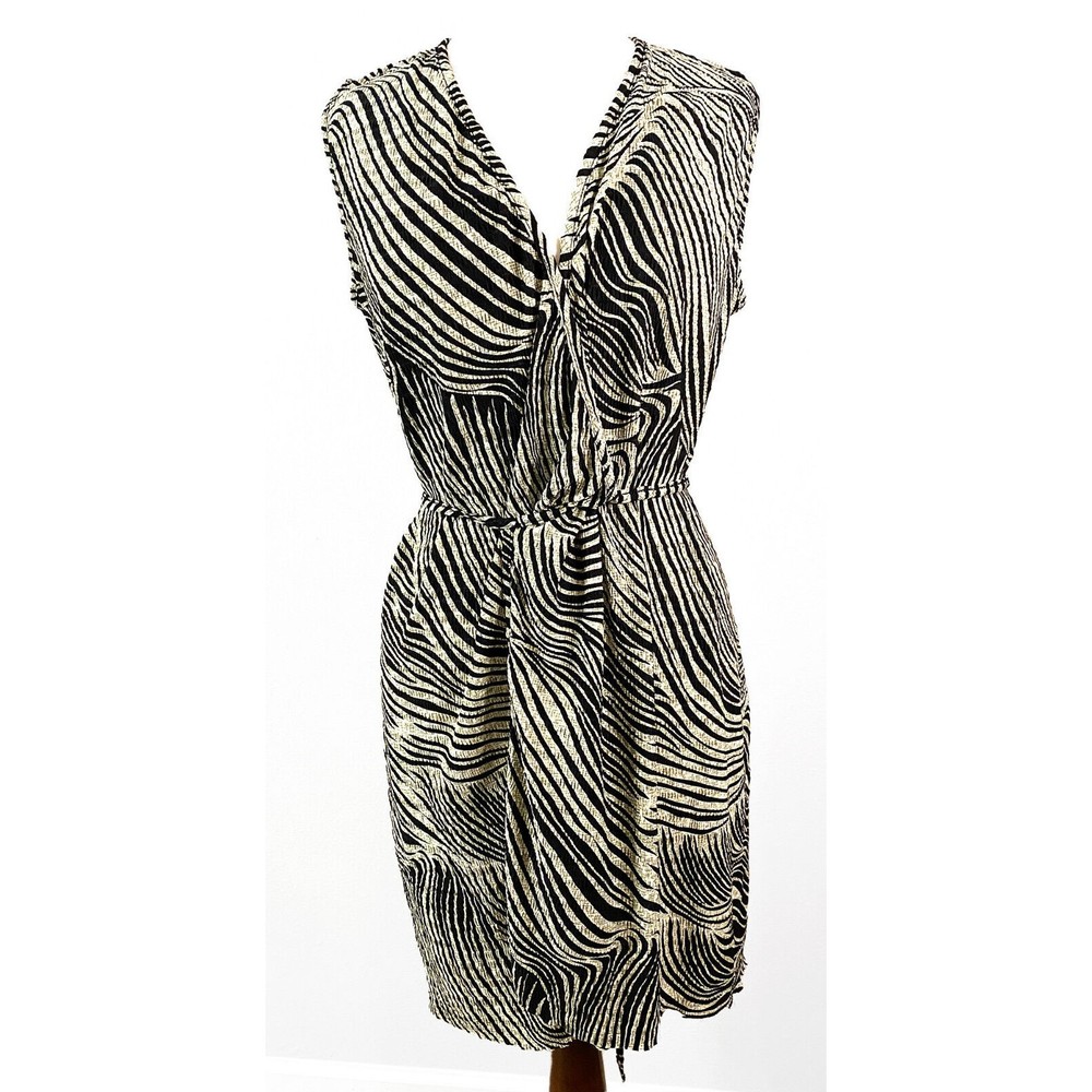 Pleat Pleat by Rafael Women's Striped Wrap Dress, Size M